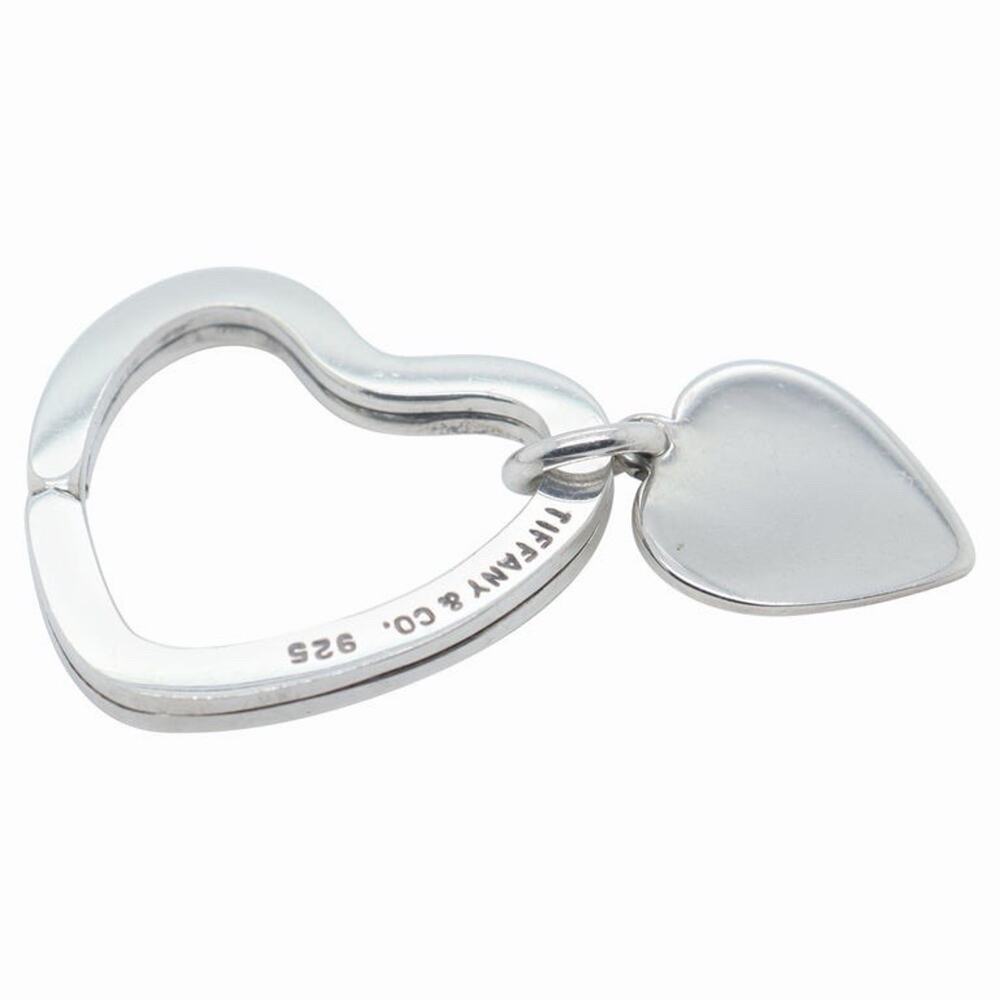 Tiffany & Co. Double heart 925 Sterling Silver Key Chain Initial D Engraved